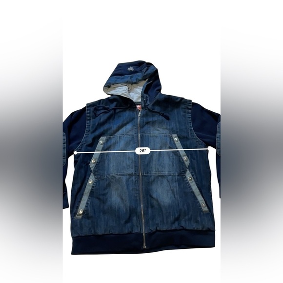 Vintage Platinum Gear Jean Jacket Mens 3XL Denim Y2K Hip Hop Embroidered - Picture 12 of 12